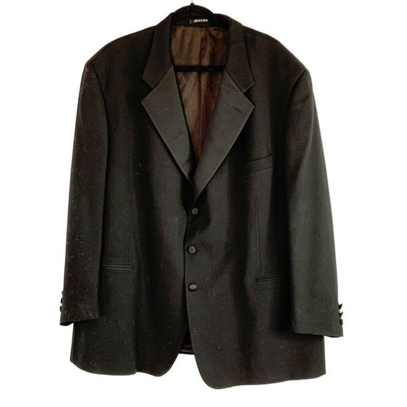 Vito Rufolo Size 52R Tux Dinner Jacket Black Wool EUC 6349 Italy Mens Formal - Picture 1 of 12